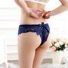 Feminine Sense G String Underwear Lingerie Lace Thong Briefs Solid Color Transparent Panties