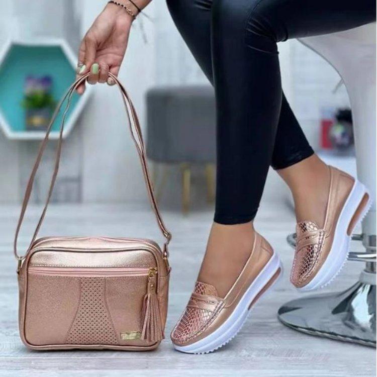 Plateauschuhe neue runde Zehenpartie einzelne Schuhe weiche Sohle Arbeitsschuhe Damen