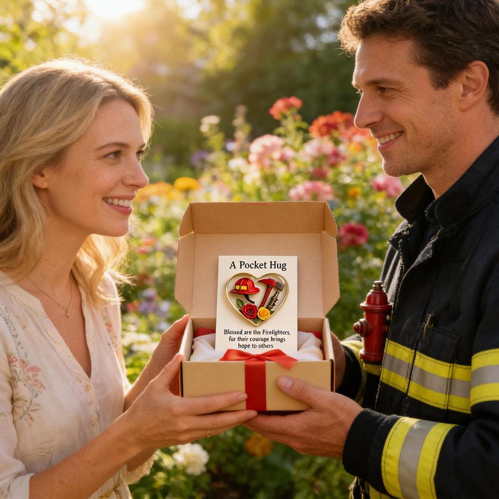 Greeting Card Heart Shape Firefighter Theme Keepsake Appreciation Cards Keychain For Women Birthday Tree Easter Door Home Desk