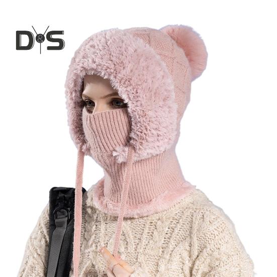 

Женская зимняя велосипедная балаклава со встроенным шарфом, толстая, теплая, растягивающаяся, ветрозащитная велосипедная защитная маска для лица, полная защита от холода и холода на открытом воздухе розовый