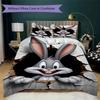 Bugs Bunny Pattern Bedding uilt Set uilt Cover Pillowcase Home Decoration Birthday Gift (1 * duvet cover + 2 * pillowcase without core)