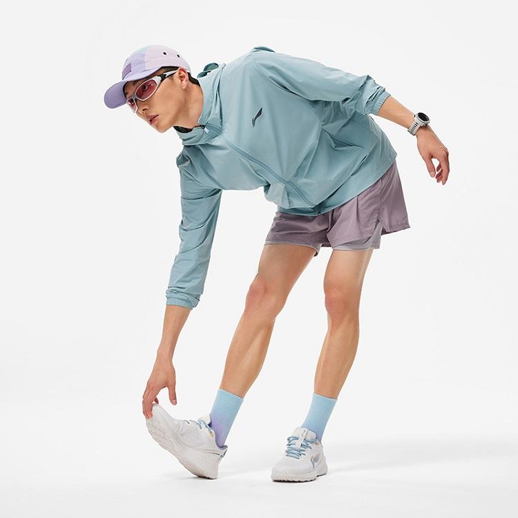 Li-Ning AFDU163-6 Men's Ice-Sensing UPF50+ Sun Protection Running Jacket Fish Eye Green