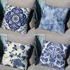 BBlue and White Porcelain Pillow Case Sofa Living Room Bedroom Headboard Backrest Cushion Square Cushion Nap Time