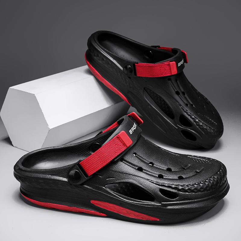 Summer Casual Sandals Shoes Men's All-match Wear-resistant Shoes Fashion Sandals Shoes for Men Men's Beach Baotou Sandals Hollow Breathable Mesh Shoes