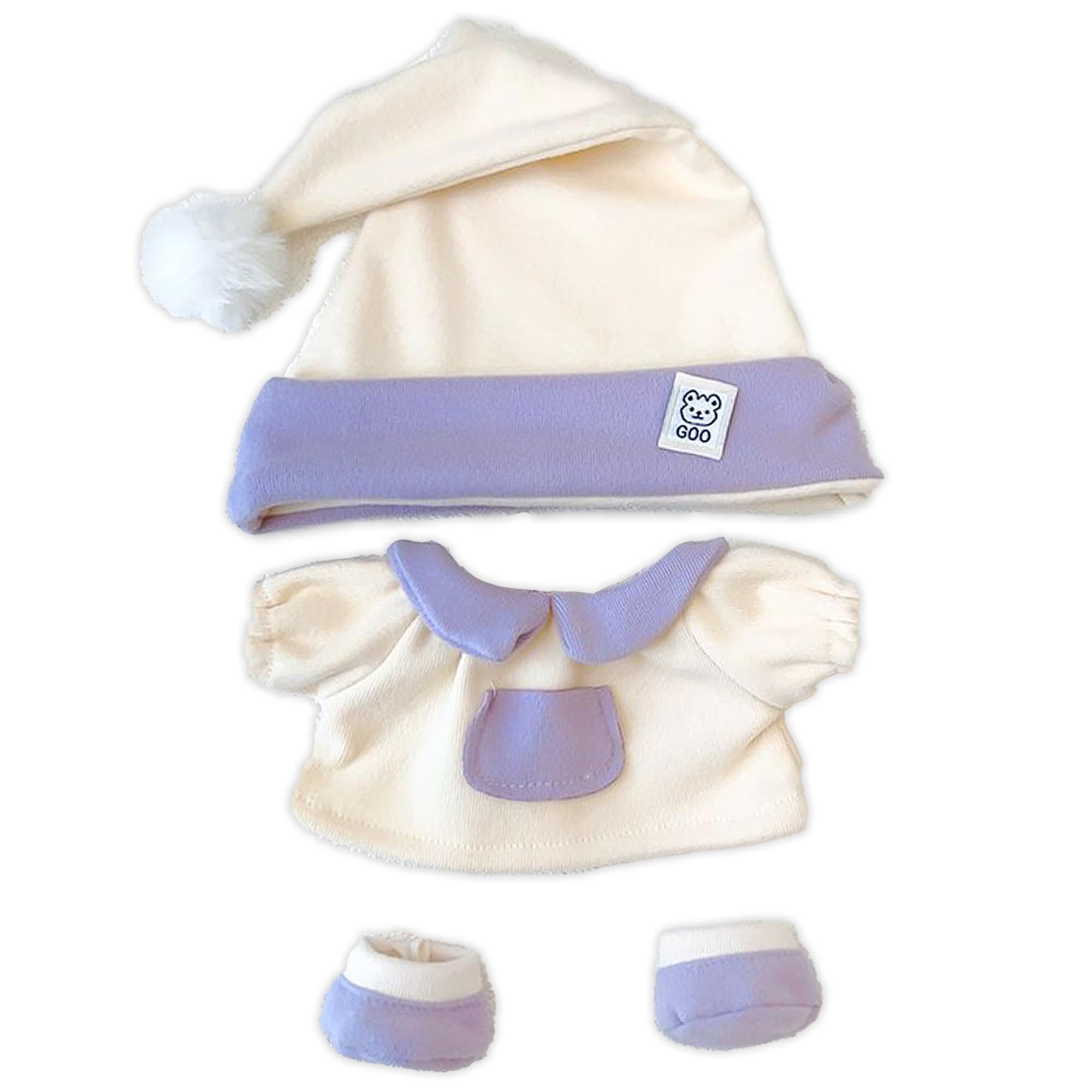 

Purple Pajama Set and for 10cm Plush Kigurumi Otaku Doll Kpopdoll Costume (Hat, Dress, Shoes) Doll, Accessories, Activities, Mascot, [Used]