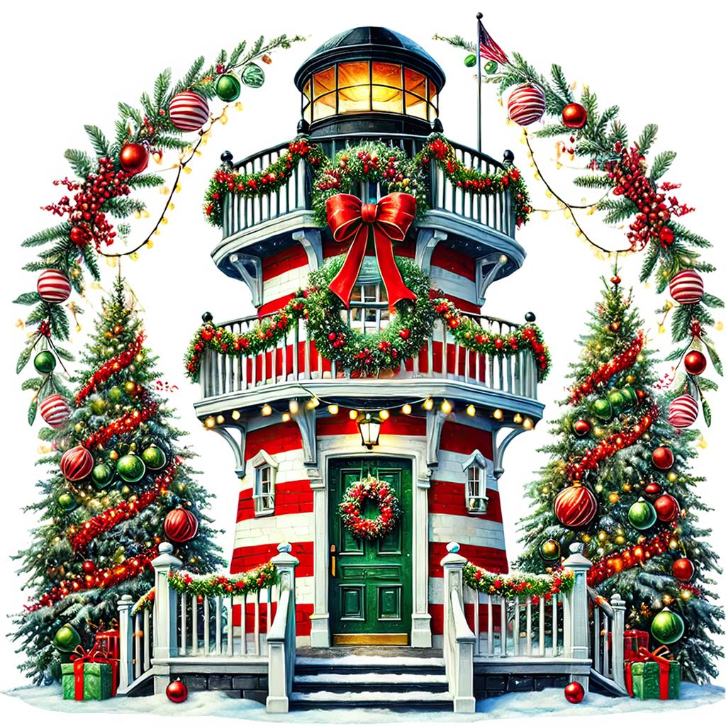 Christmas DIY 5D Round Drill Diamond Art Kits for Adults/Beginners Gift Idea Home Wall Decor Diamond Painting Gem Art 40*40cm