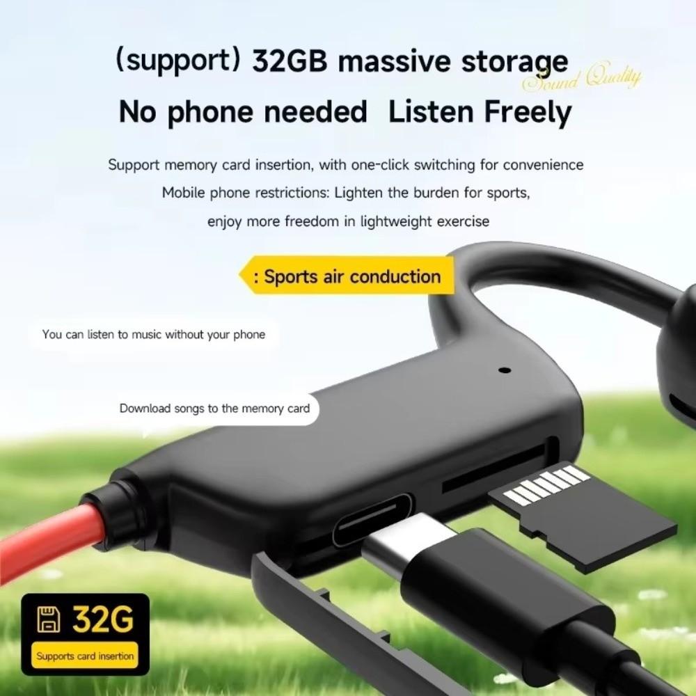 IPX8 Waterproof Bone Conduction Headphones With Microphone Sports Headset Outdoor Activities