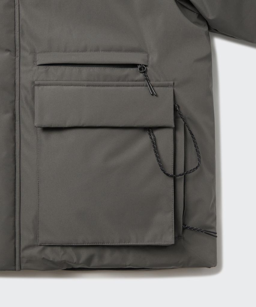 Musinsa Standard [City Leisure] Non-Quilted Down Short Padded Jacket [Mud Grey]