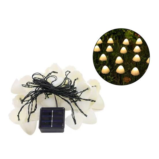 Mushroom Solar String Lamp Stake IP65 with Garden Waterproof 3.5M белый