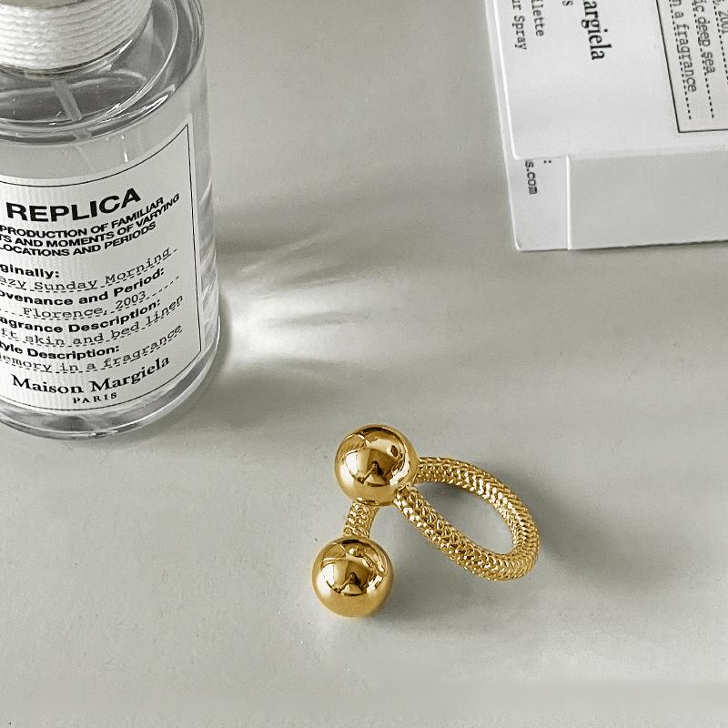 

Popcorn Texture Double Orb Ring Dragon Scale Cross Geometric Design Simple Elegant Temperament Women s Versatile Finger Ring