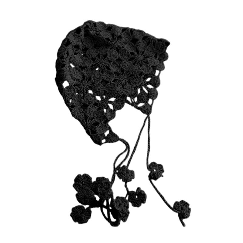 Handmade Crochet Hat Hollows Out Cotton Knitted Hat Women Fashion Hat for Spring and Autumn