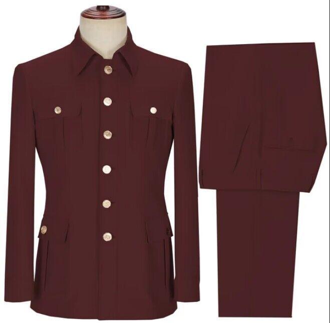 Derniers Costumes Homme Blazer Pantalon 2 Pièces Mâle Pour Affaires Manteau Veste Blazer Simple Boutonnage