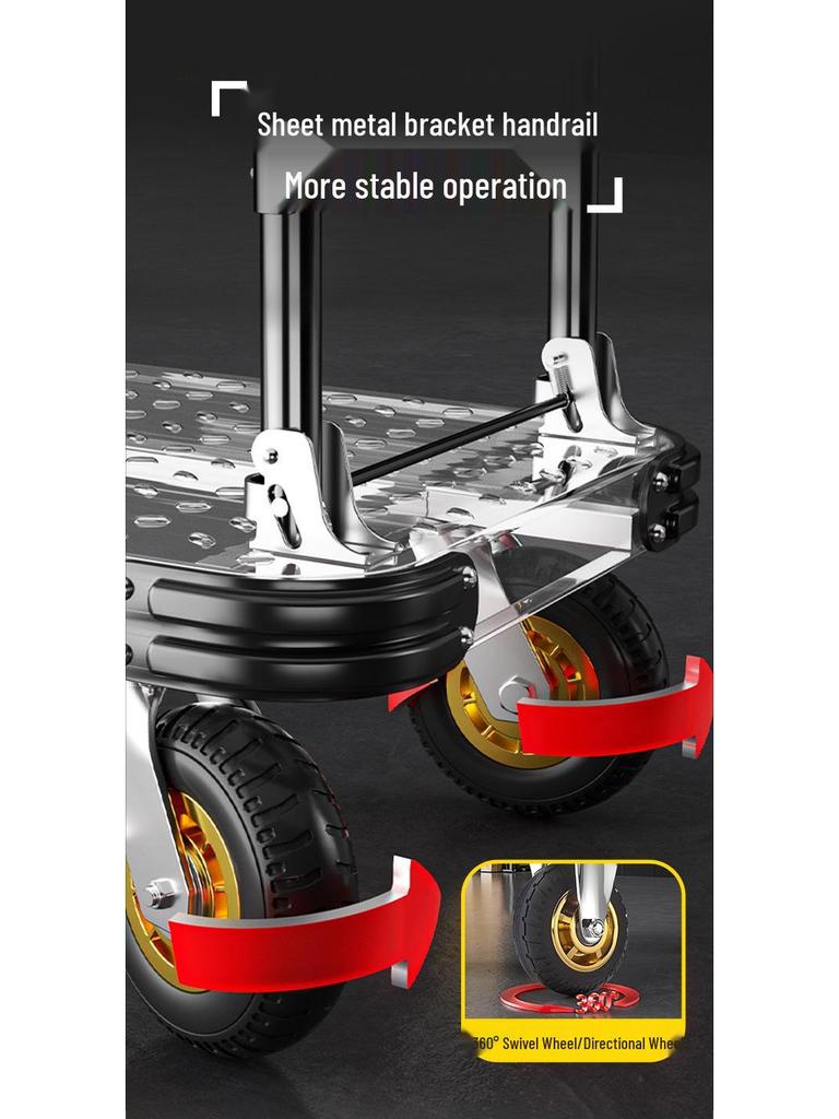 Steel Plate Folding Hand Truck for Home, Office, Warehouse, and Construction Site Transport