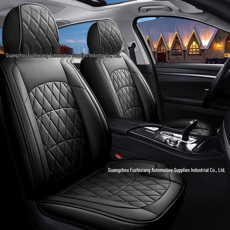 Eco-Friendly Four Seasons PVC Leather Car Seat Covers - Universal Full Coverage for Five Seats