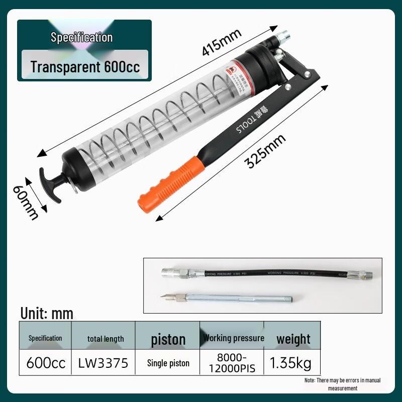 SMVP Aluminum Alloy Manual Grease Gun CN plug (adapter included)