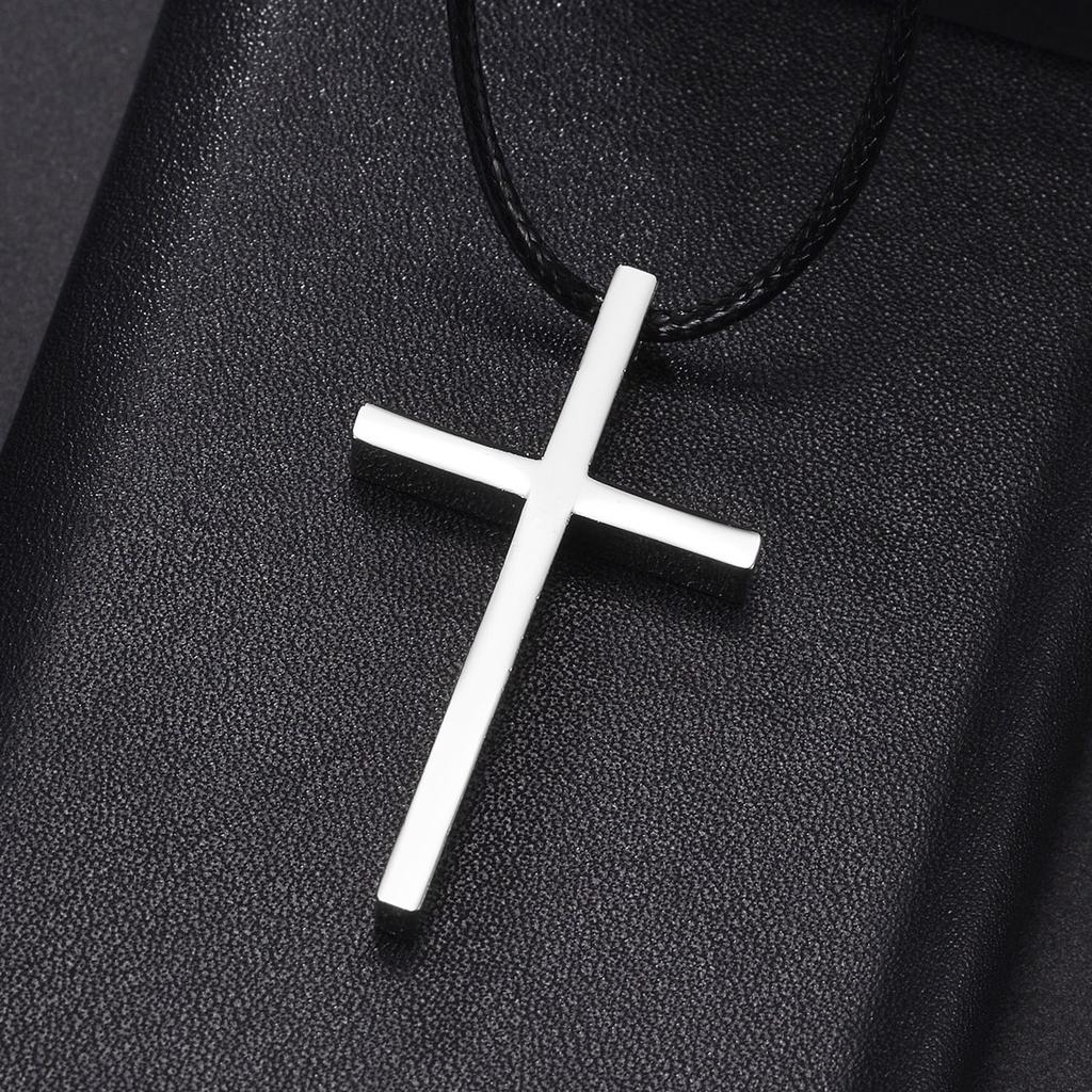 Christian Jesus Cross Necklace for Women Men Stainless Steel Chains Choker Religion Pendants Jewelry Prayer Baptism Gift