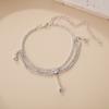 Tassels Style Inlaid Cubic Zirconia Chain Anklet for Women Fashion copper Color Ankle Beach Feet Chain Bracelet Foot Jewelry