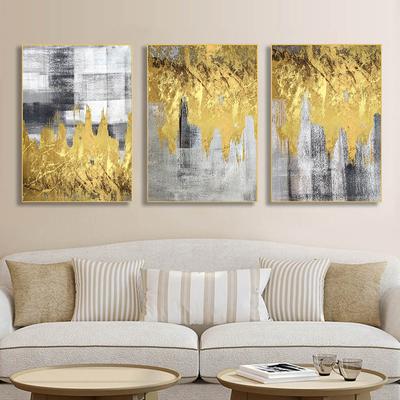 Scandinavian Canvas Paintings, Modern Abstract Gold Grey Posters and Prints, Living Room, Bedroom, Home Decor Murals