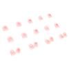 24 Pieces Wearing Nail Powder Transparent Love White Edge White Short Manicure Removable Wearable Nail Sticker Fake Nail