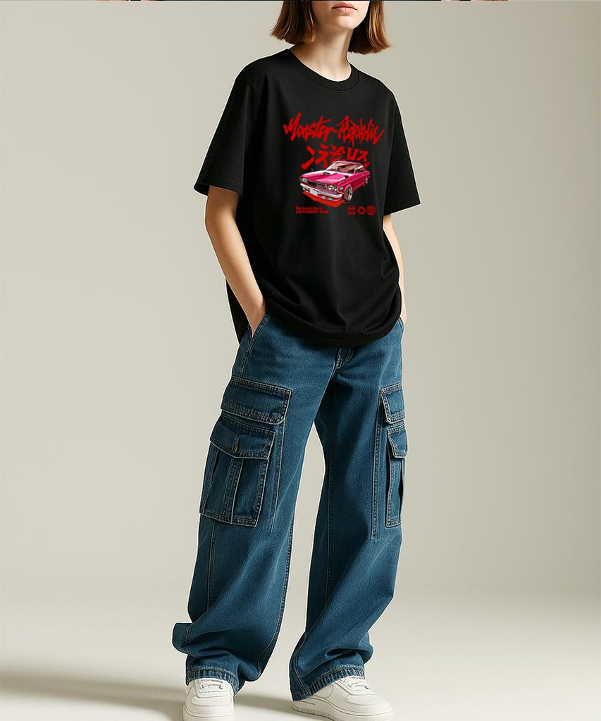 MONSTER REPUBLIC Retro Drift Red T-Shirt Black_8145
