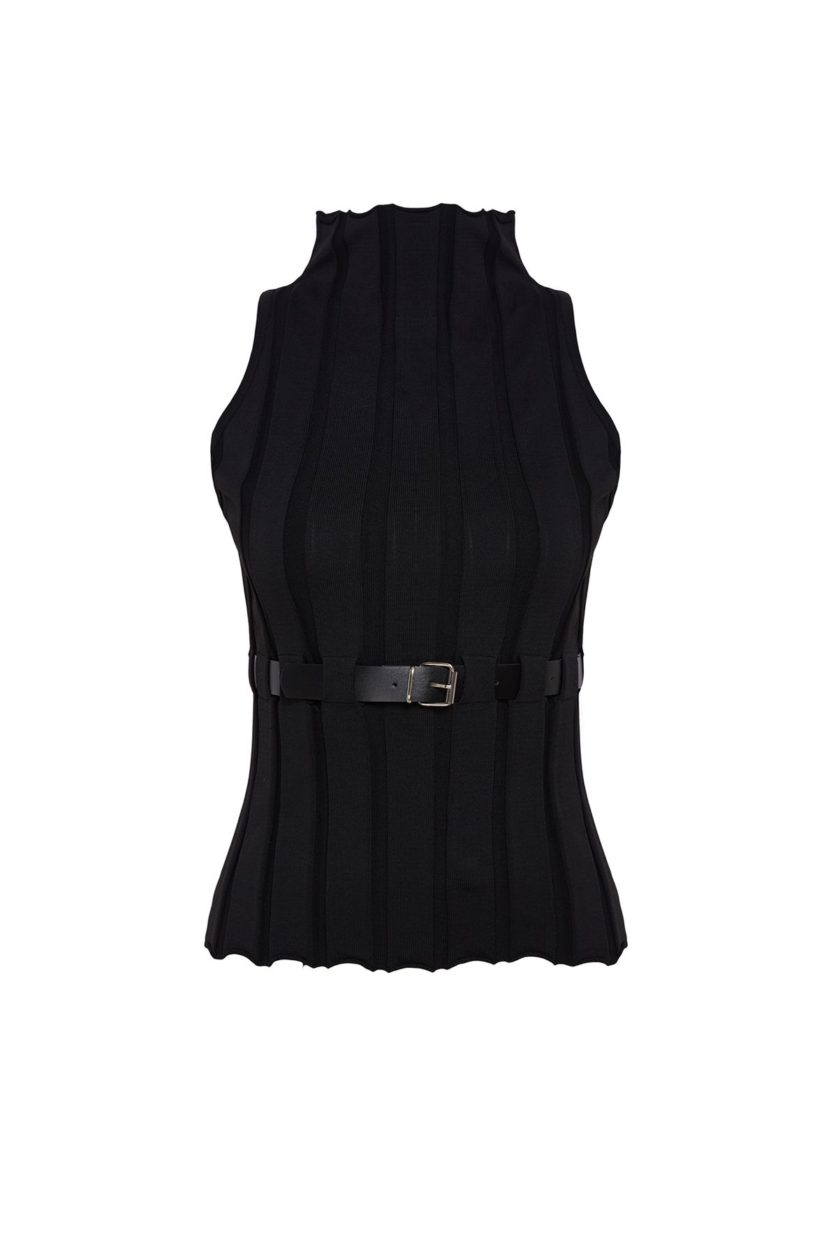 

Women s Elegance Style Sweater Limited Edition Black Belted Knitwear Sweater L