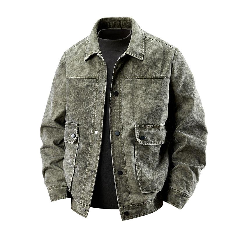 Men s Washed Jacket Casual Jacket For Men 2XL