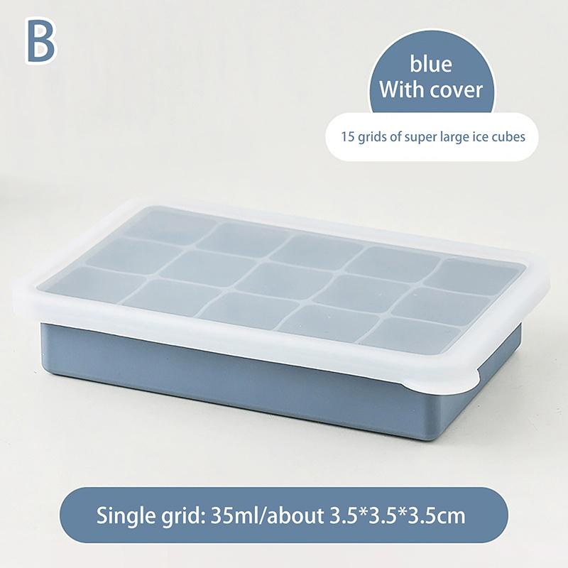 6/15 Grid Big Ice Tray Mold Giant Jumbo Large Food Grade Silicone Ice Cube Square Tray Mold Diy Ice Maker Ice Cube Tray With Lid