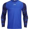 Under Armour Color Block Brand Logo Print Long Sleeve T-Shirt Men Tops Blue 21500538-400
