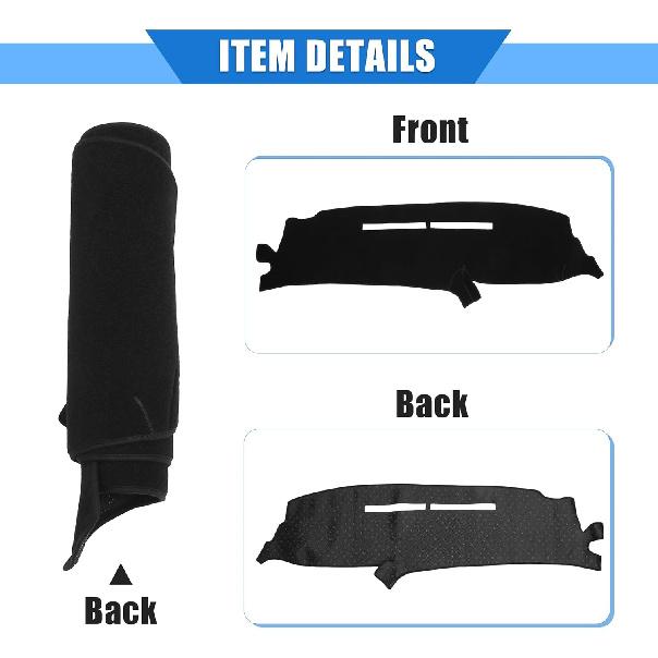 Car Dashboard Cover Compatible for Chevrolet Tahoe 1997-1999, Protective Polyester Black Center Console Interior Trim Dash Cover Mat Pad