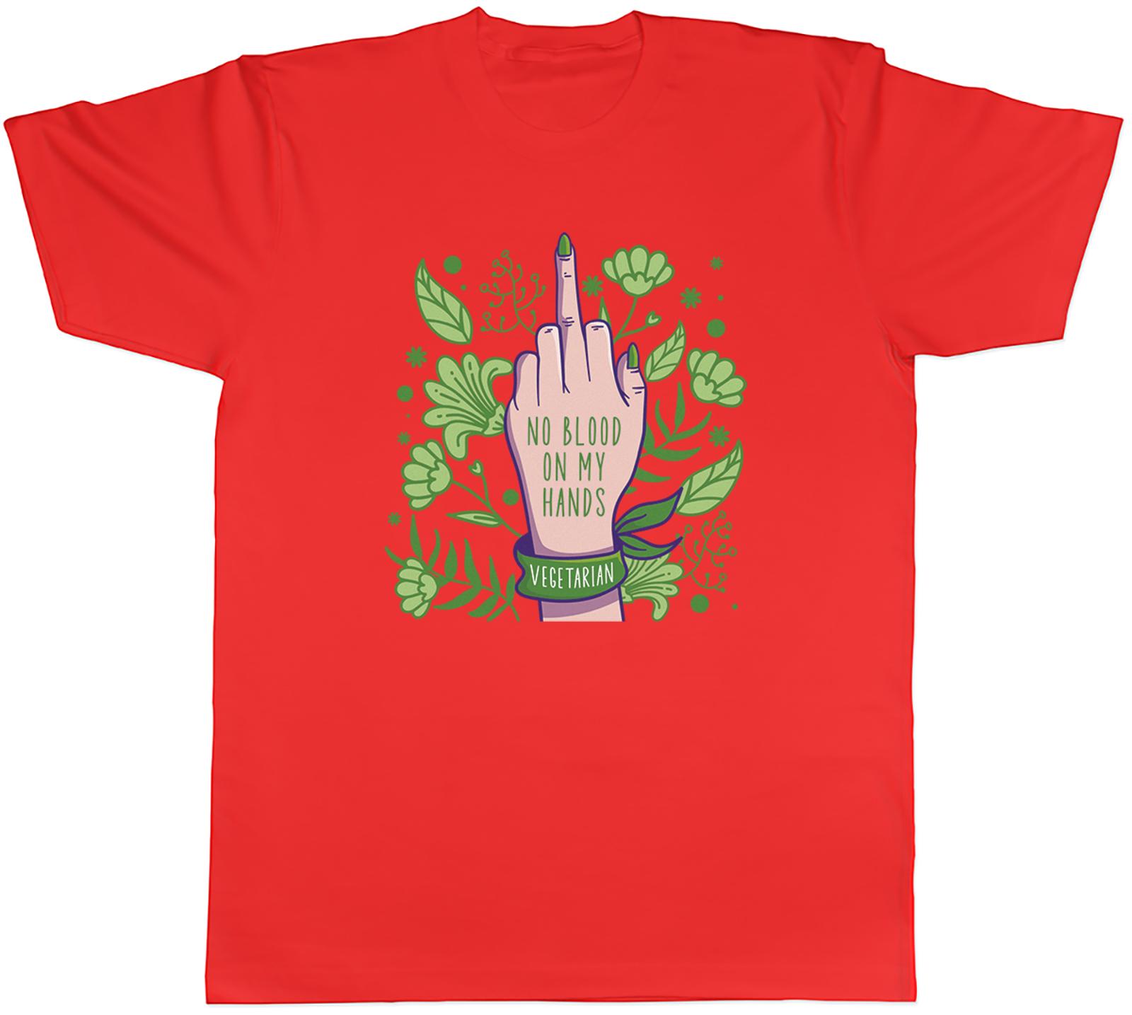 Funny Vegetarian No Blood on my Hands Unisexs TShirt Tee Gift Top S