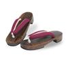 Geta Sandals for Plain F Yukata Adult Paulownia Thick Soft Muted Rubber Burnt Paulownia Natural Wood [Amemari] Women's Yukata, Summer, Cotton-Linen,