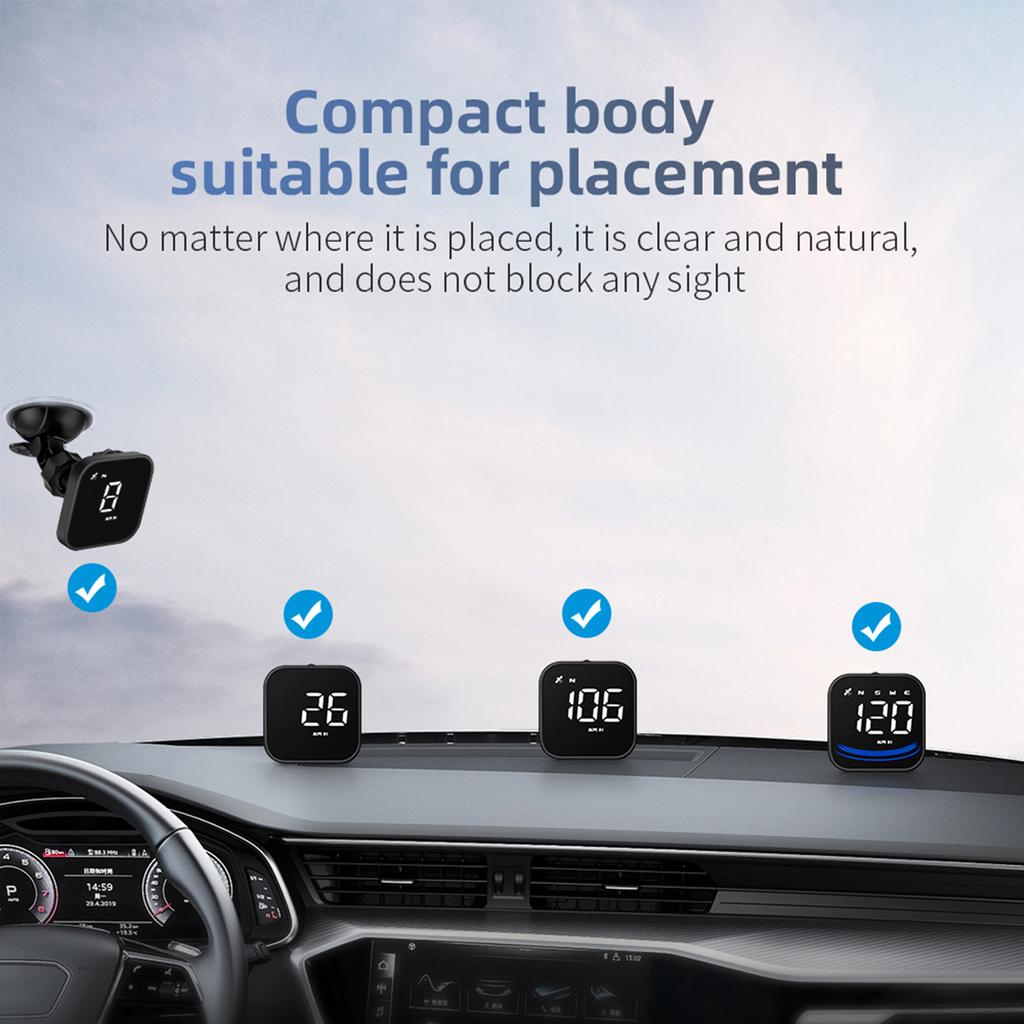 Smart HeadUp Display, Universal Car GPS HeadUp Display with Displays Speed, Compass, Number of