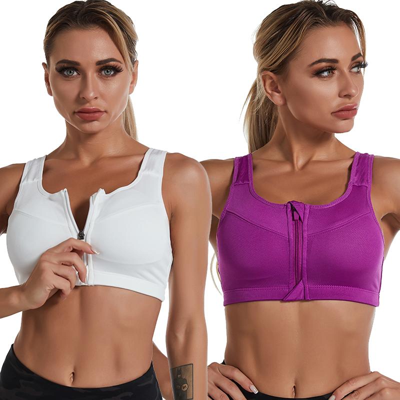 Damen-Sport-BH mit Reißverschluss, stoßfest, Tank-Top, Yoga-Unterwäsche für sportliche Frauen, Übergröße, Bodybuilding, Laufen, Sport-BHs, Dessous