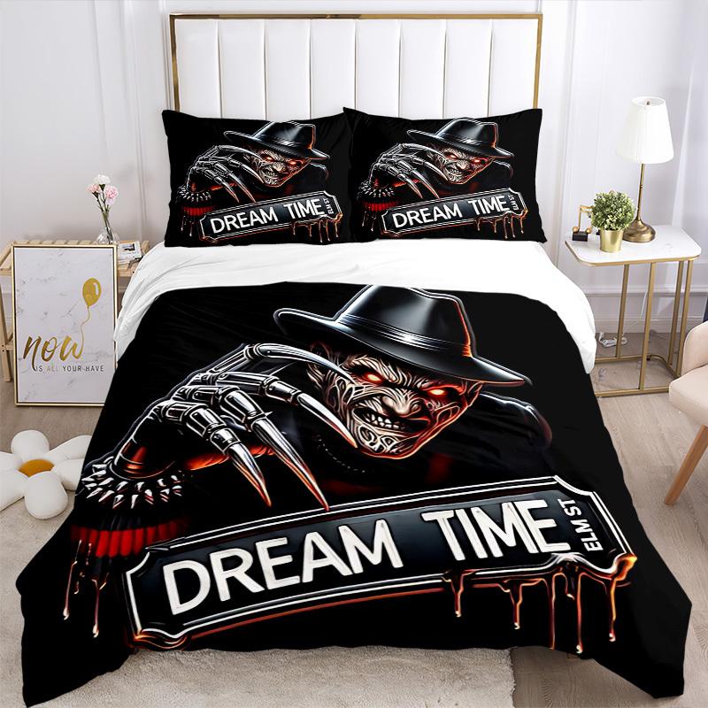 3pcs A Nightmare on Elm Street Bedding Set, Soft Polyester Duvet Cover and Pillowcases Seasons all suitable, Design for Bedroom L1003068