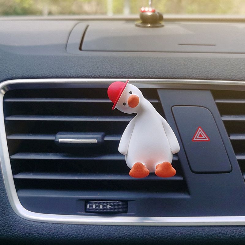 Auto Perfume Aromatherapy Cute Cheering Duck Head Tilt Duck Air Conditioner Air Outlet Clip Car Interior Ornaments Ins Fragrant Stone