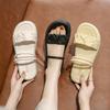 Fairy Wind Two Wearing Slippers Female 2025 Summer New Thick-bottomed French Evening Wind Outside Wearing Sandals Roman One-word Slippers