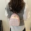 Summer New Plaid Backpack Daily Commute Going Out Small Backpack Cute Mini Schoolbag