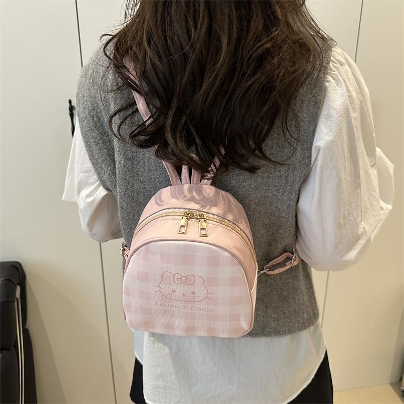 Summer New Plaid Backpack Daily Commute Going Out Small Backpack Cute Mini Schoolbag