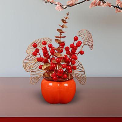Kaki Blumentopf Vase Dekorative Behälter Pflanztopf Skulptur für Wohnzimmer