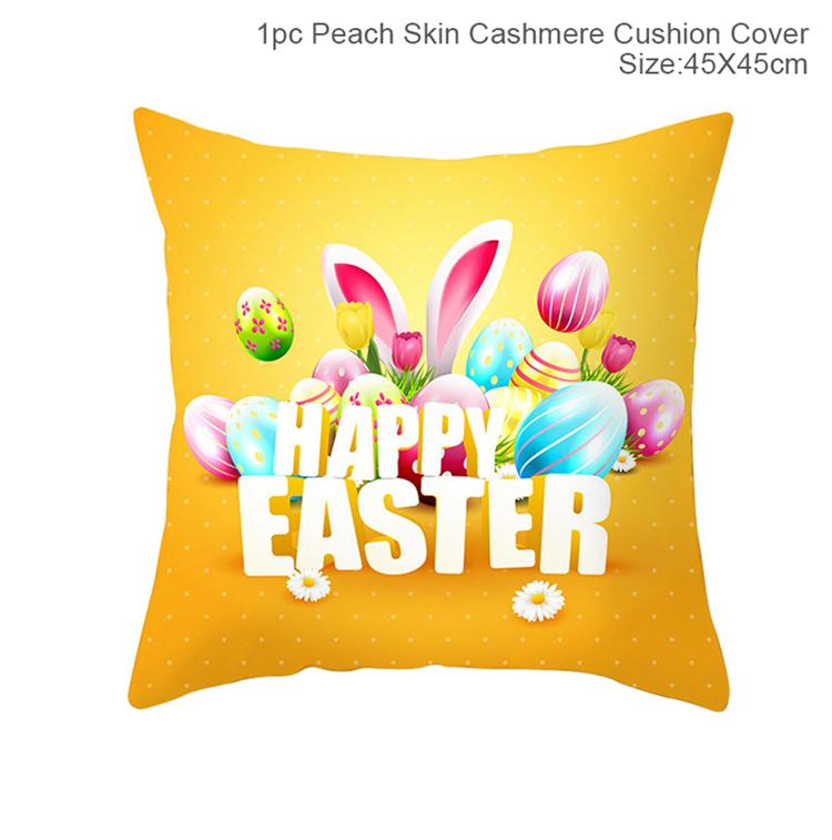 Easter Bunny Pillowcase Happy Easter Decoration For Home Easter Rabbit Eggs Cushion Cover Decorative Pillow Case Easter Gift