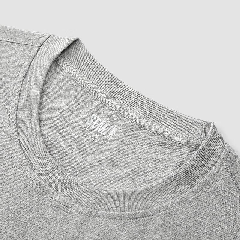 Semir Herren Baumwoll T-Shirt mit Stickerei, kurzärmelig