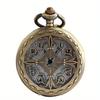 Retro Hollow Carved Pattern Quartz Pocket Watch Antique Bronze Steampunk Pendant Necklace Watch Unisex Gift