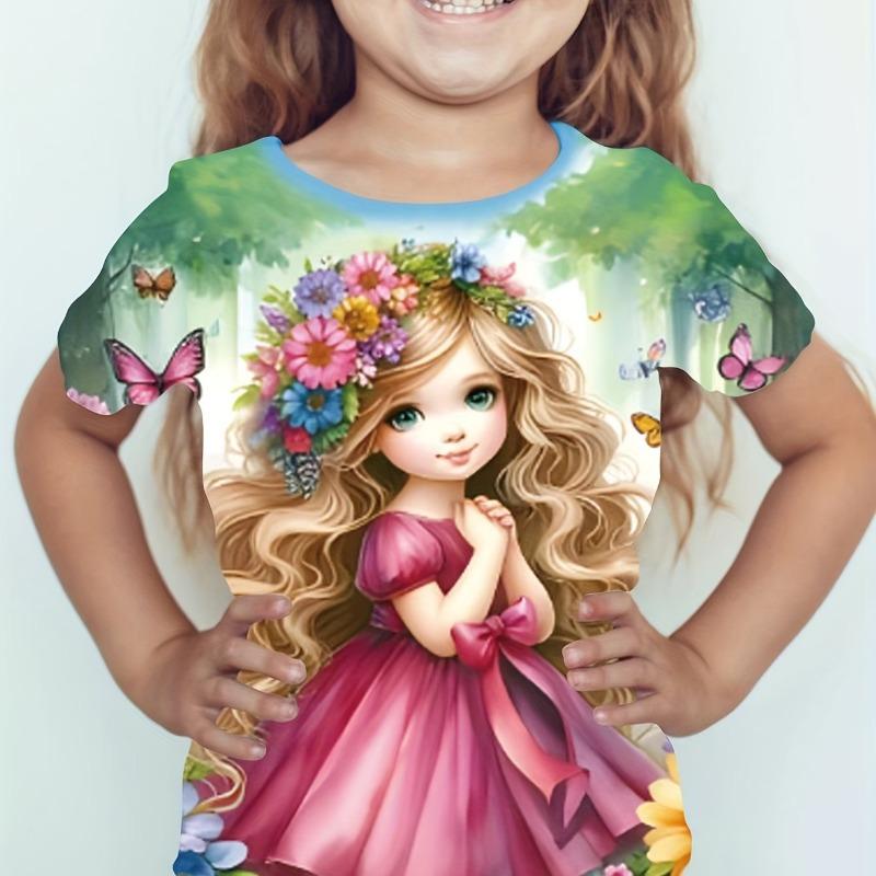 Dziecięca koszulka 3D Kot Dziecięca odzież Dziewczęca koszulka Odzież dla dziewczynek 2024 Dziewczęca letnia dziecięca koszulka dziecięca dziecięca graficzna moda dla nastolatków