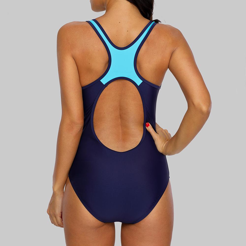One Piece Women Sports Swimwear Striped Swimsuit Women Beach Wear Bathing Suit CLE