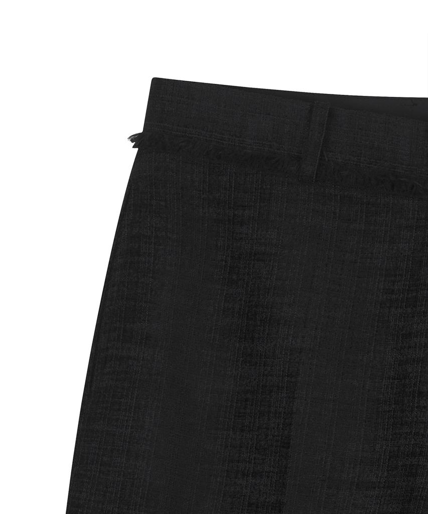 NOIRER Tweed Low-Cut Wide Slacks (Black)