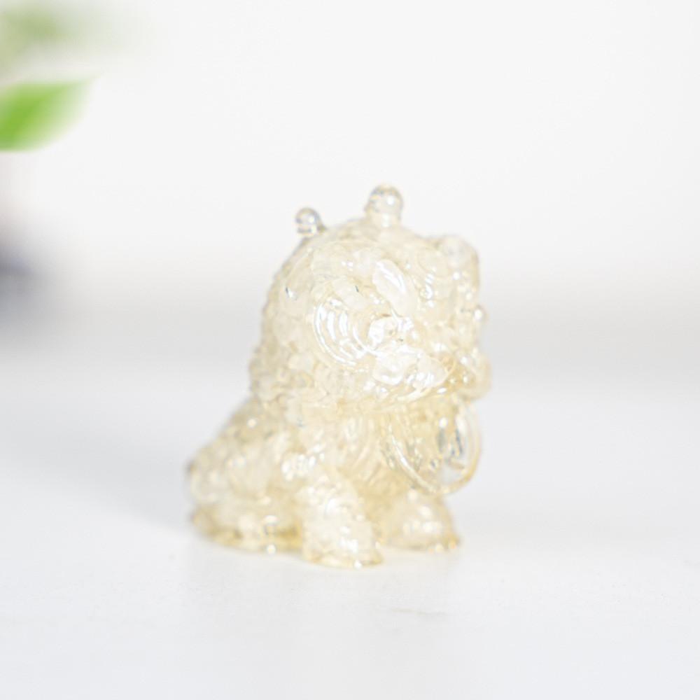 Resin Crystal Cat Figurine With Handmade Drip Art For Home Decor And Giftgiving