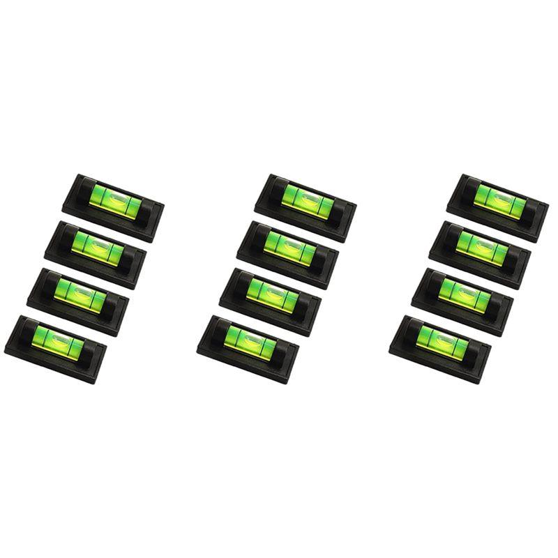 A84E-12Pcs Magnetic Bubble Levels For Leveling Phonograph,Camera, Tripod, Machines, Spirit Level Measuring Tools (Magnetic) чёрный