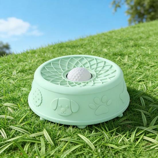 Pet Lick Bowl for Liquid Treat Slow Feeder Dog Bowl with Rolling Ball Silicone Anti-Slip Dog Lick Bowl Pup Licking Toy for Thick Food Dogs Cats