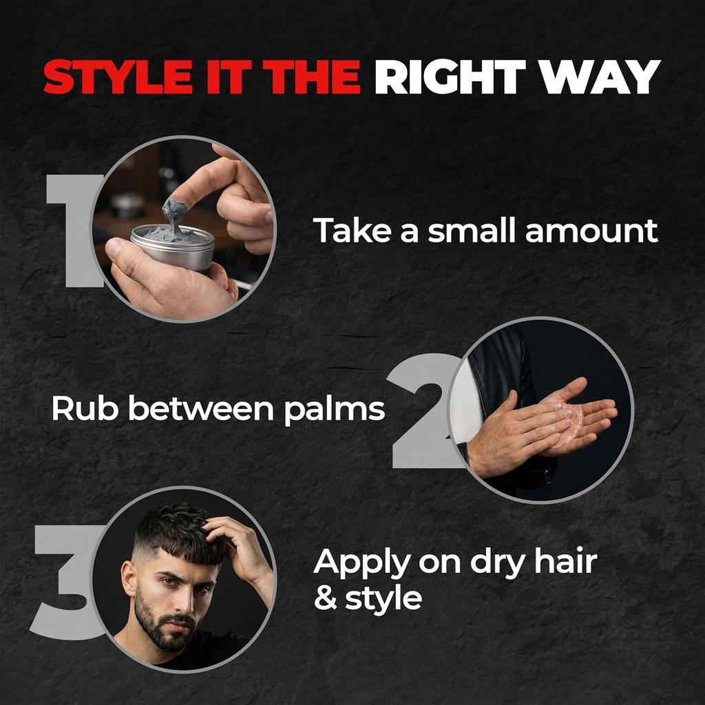 Beardo Hair Clay Wax for Men 100 gm Pack of 1 | Strong Hold Matte Finish Volumizing Styling Wax