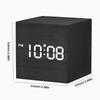 Wooden Digital Alarm Clock Voice Control Electronic Desktop Clock USB/Battery Powered LED Clock Art Ornament for Home Decoration